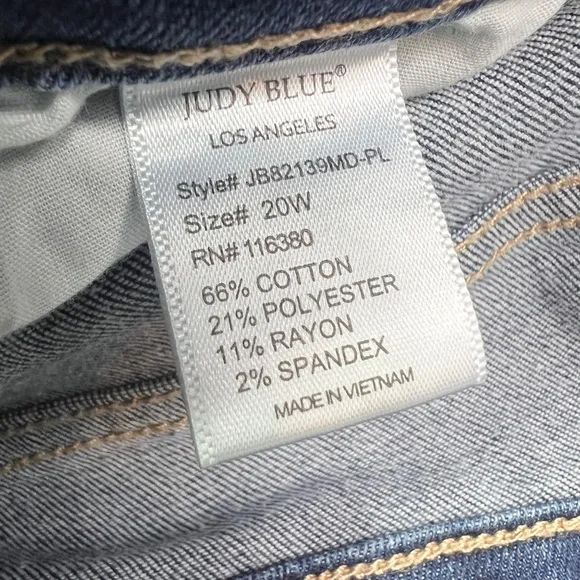 👖|•JUDY BLUE•| Skinny Fit Distressed Stretch Jean Size 20W👖 - Picture 5 of 5